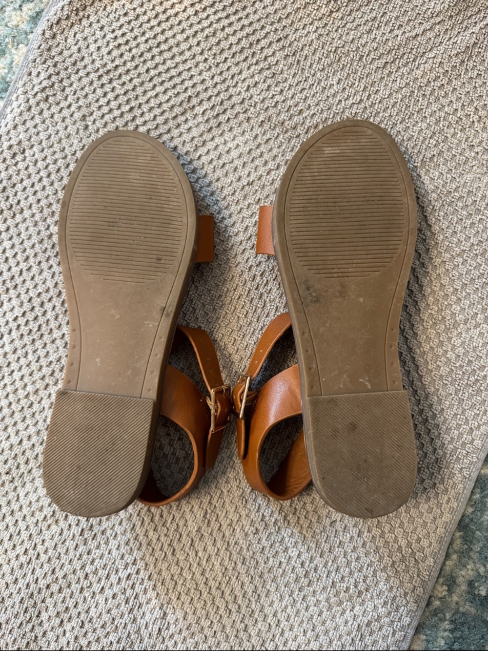 Steve Madden Brown Leather Ankle-Strap Slide Sandals - Picture 4 of 4